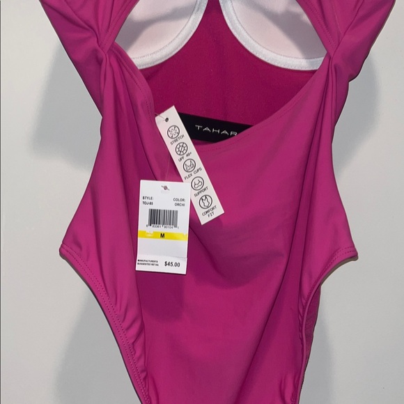 🩷NWT Beautiful Tahari orchid high cut bathing suit - Picture 6 of 7